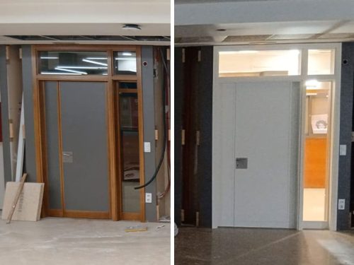 Renovación de puertas en la Universidad